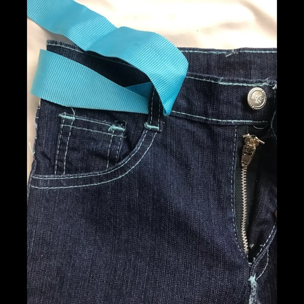 Girls Embroidered Butterfly Jeans W Belt 5/6